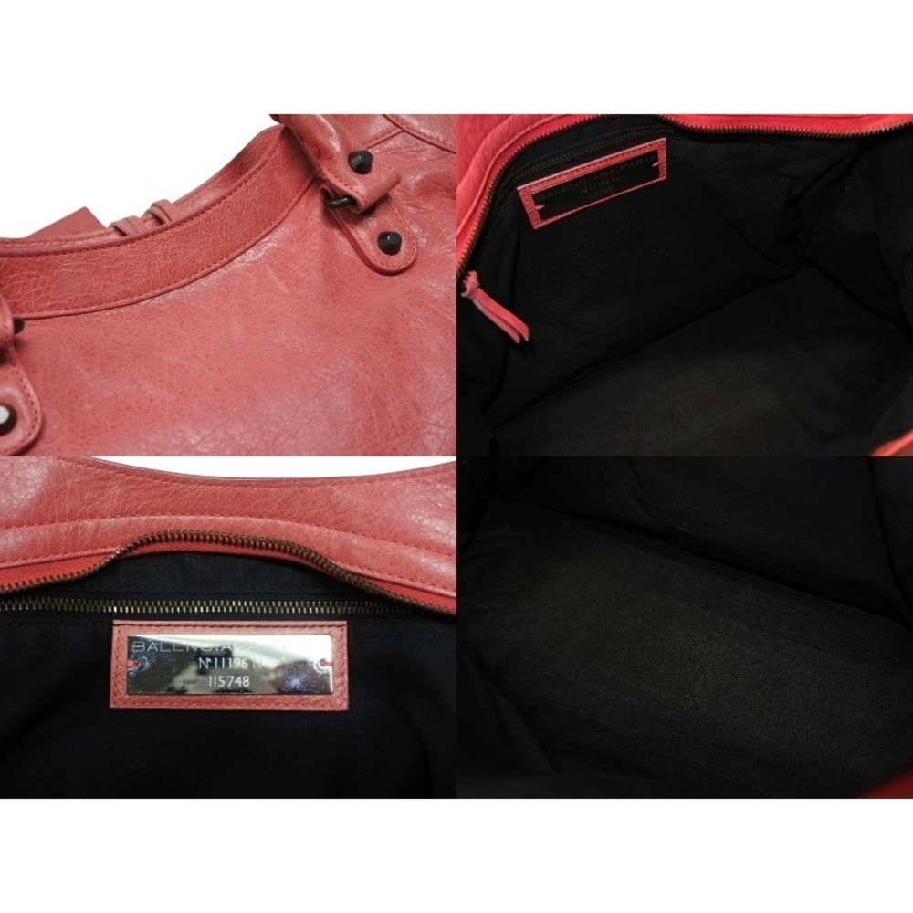 BALENCIAGA The Giant City handbag pink leather attached mirror - Picture 9 of 10